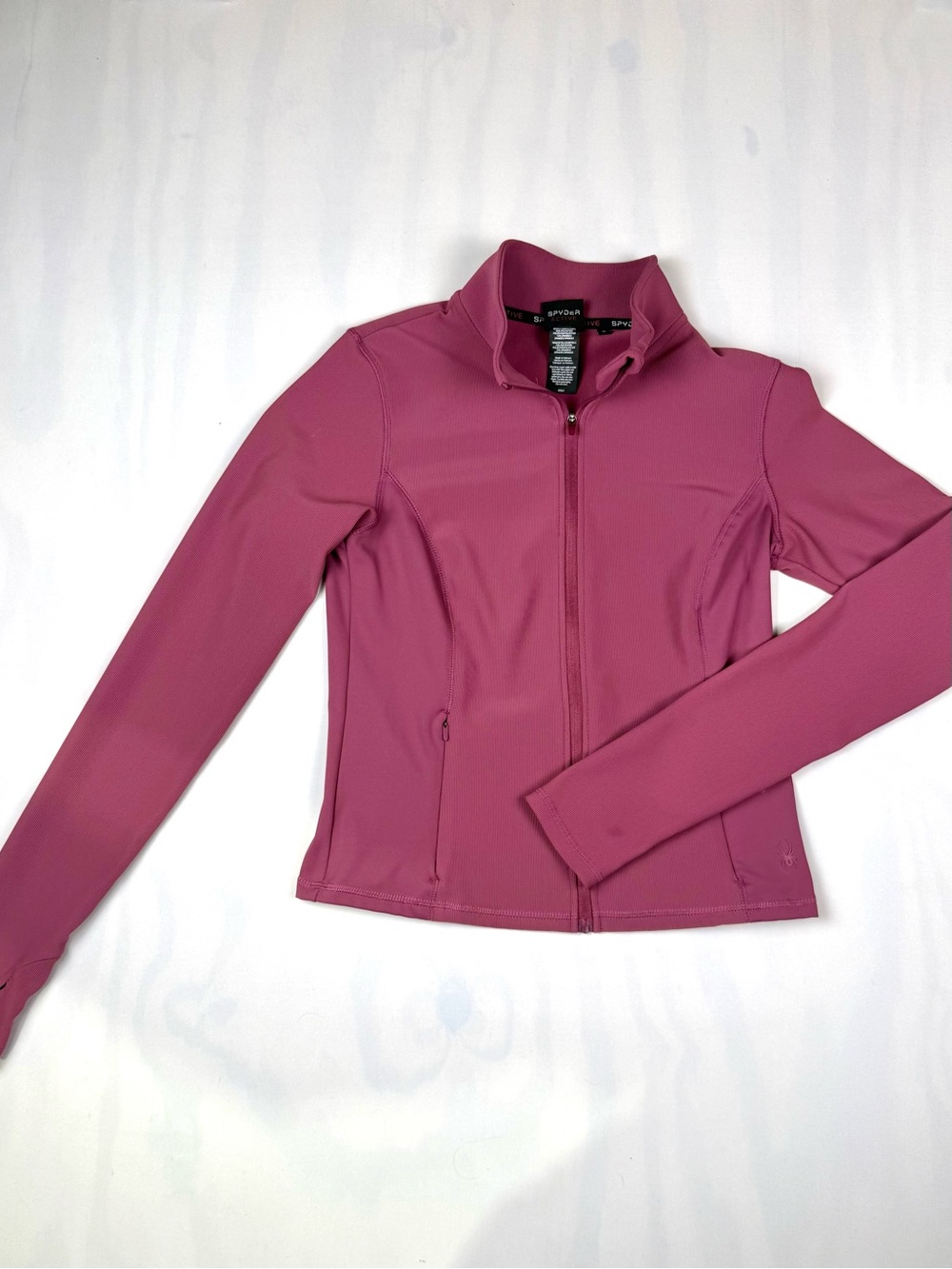 Spyder Active Pink Full Zip Athletic Jacket‎ Thumbhole Performance Layer S